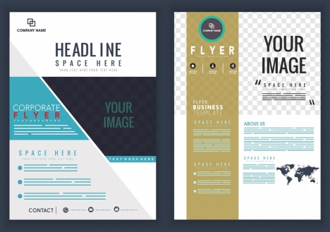 Corporate Flyer Template Modern Design Checkered Decor Vectors Stock In Format For Free Download 4 54mb
