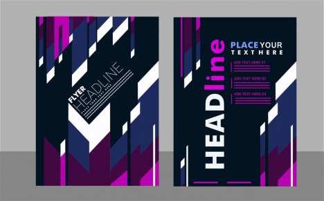 Flyer Cover Sets Modern Style And Dark Background Vectors Stock In Format For Free Download 1 44mb