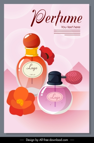 Perfume advertising poster bright colorful elegant decor ...