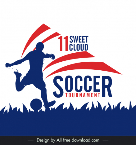11 sweet cloud soccer tournament banner dynamic silhouette design