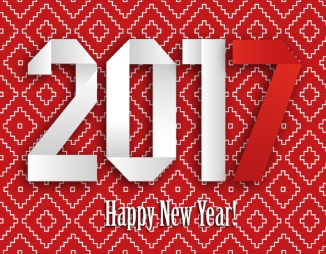 2017 new year banner with red background