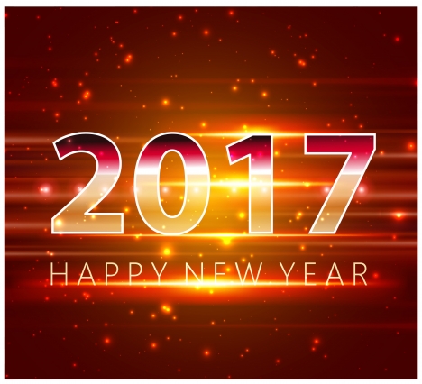 2017 new year template design with sparkling light