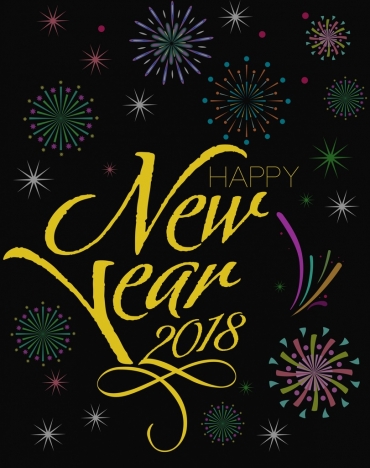 2018 new year background sparkling fireworks decoration