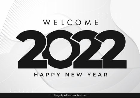 2022 calendar cover template elegant black white design