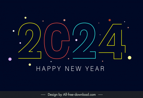 2024 new year background template dark flat geometry