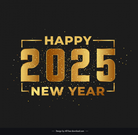 2025 new year banner template dark sparkling elegance
