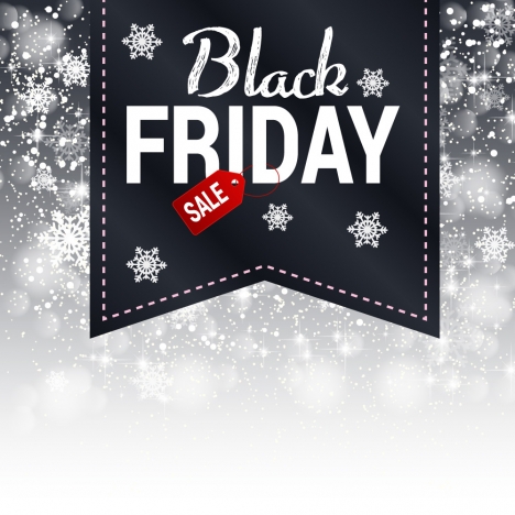3d black friday design on snowflakes background