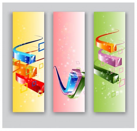 3d square abstract banner