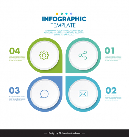 4 options infographic template rounded shape symmetry
