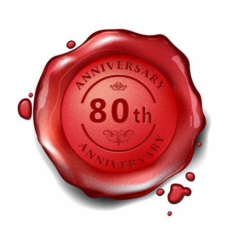 80th anniversary red wax seal