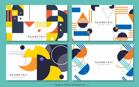 abstract background templates colorful flat geometric decor