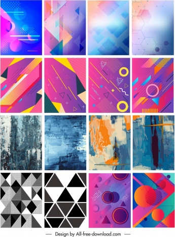 abstract backgrounds collection geometric grunge themes