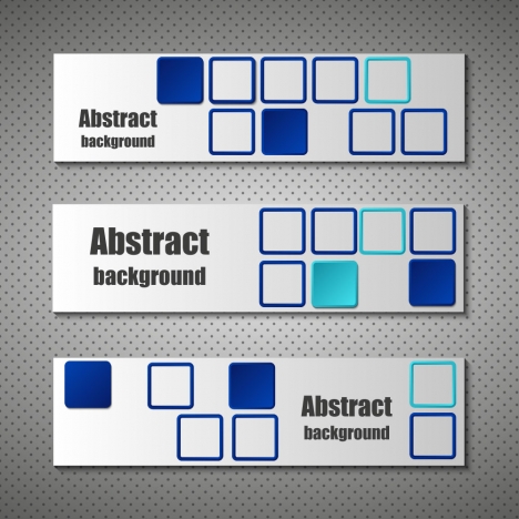abstract banner design sets with squares background