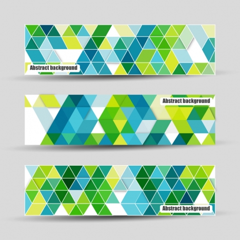 abstract banners design with colorful geometric background