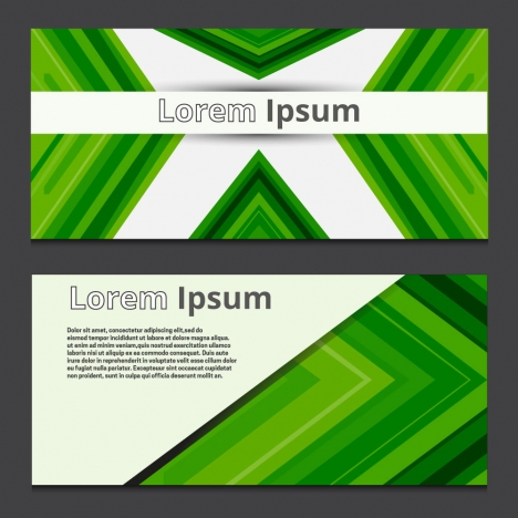 abstract banners sets design with delusion green background
