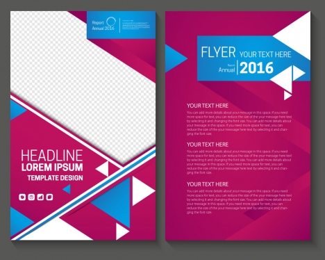 abstract colored background annual report flyer template