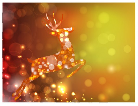 abstract deer in light circle magic background