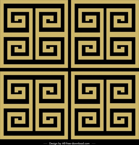 abstract pattern flat classical symmetric maze decor
