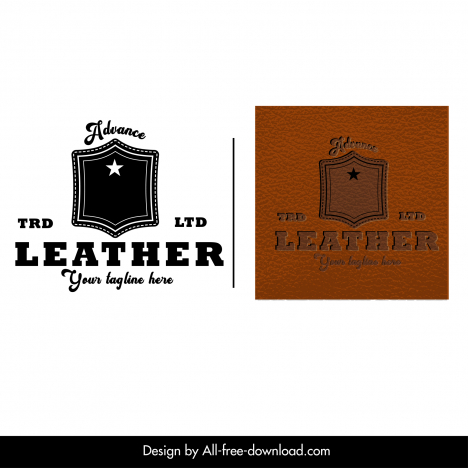 advance leather logo template flat retro design
