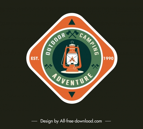 adventure camping badge template flat classic light logotype