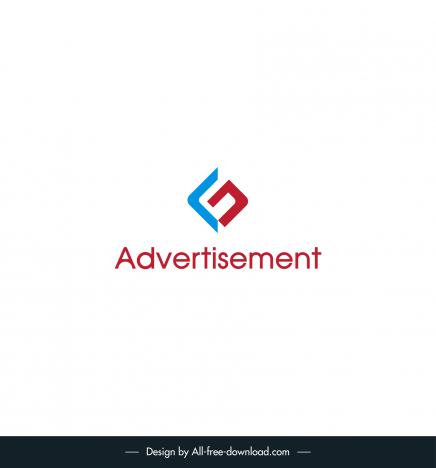 advertisement with a logo template elegant geometry texts modern flat design