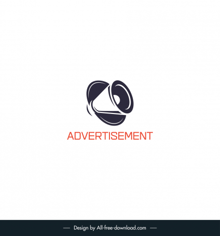 advertisement with a logo template flat handdrawn megaphone  sketch
