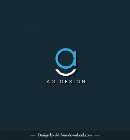 ag logo template flat stylized smile texts sketch