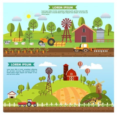 agriculture farming vector illustration in colored style