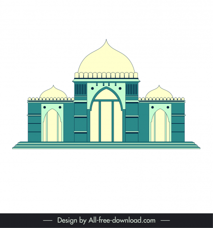 ahmedabad india building icon flat symmetry design classical decor