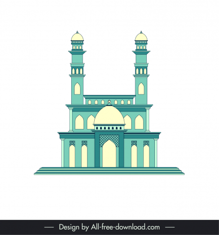 ahmedabad india buildings architecture template elegant classical symmetric outline