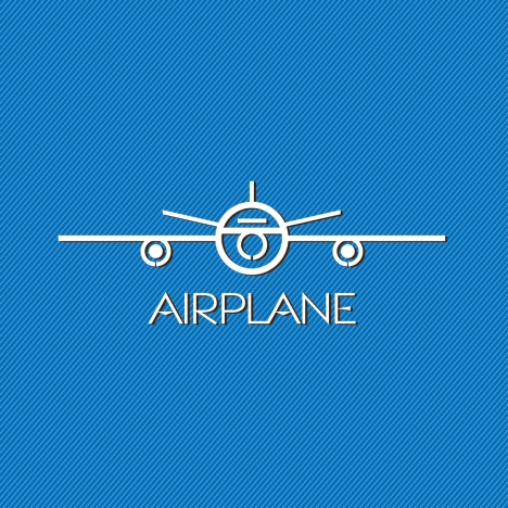 airplane logotype design flat white design