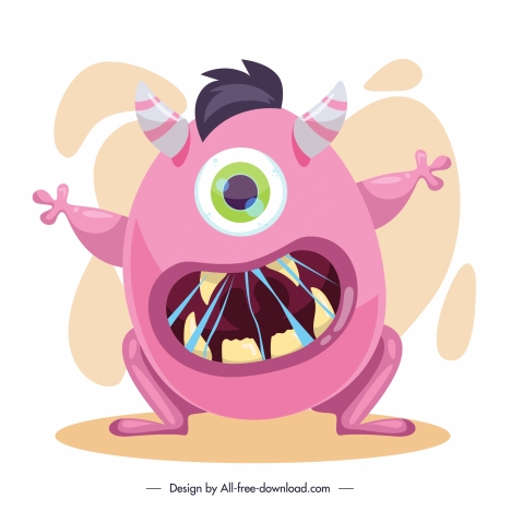 alien monster icon scary gesture cartoon character sketch