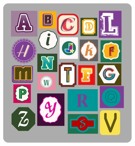 alphabet sets isolated in colorful flat design