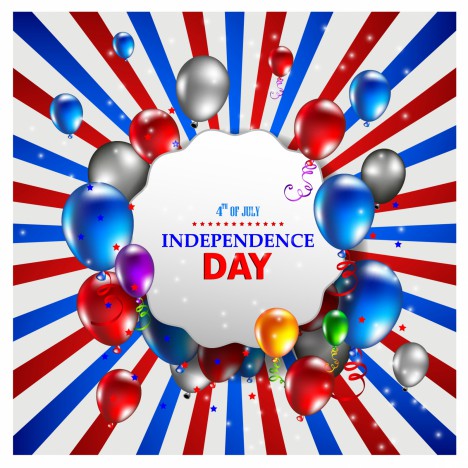American Independence day background with balloons