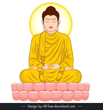 amitabha buddha illustration icon cartoon sketch
