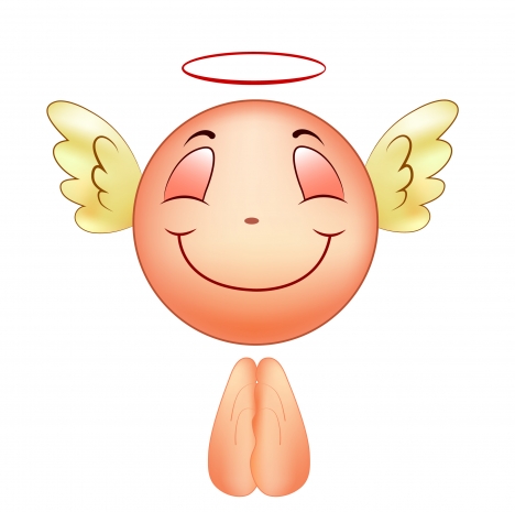 angel icon with happy smile emotion vector