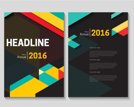 annual report brochure design with modern dark background