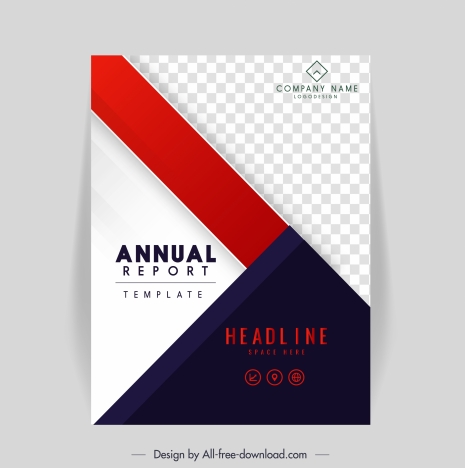 annual report cover template elegant contrast checkered geometry