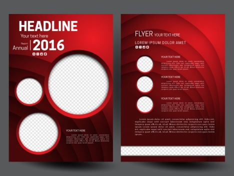 annual report flyer template on 3d red background