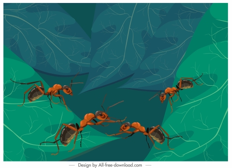 ants painting colored classic 3d design