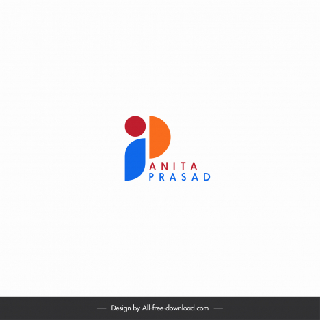 ap logo style geometry with color red orange blue flat vector