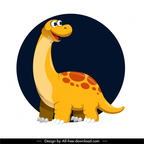 Apatosaurus dinosaur icon cute cartoon character design vectors stock in  format for free download 