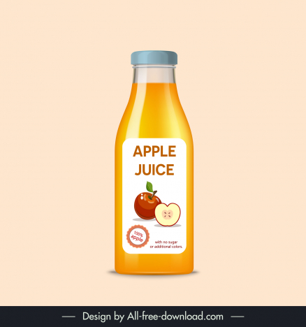 apple juice bottle label template elegant flat design