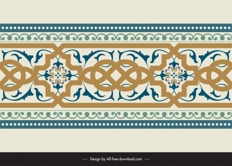 arabic floral seamless border template repeating symmetric geometry