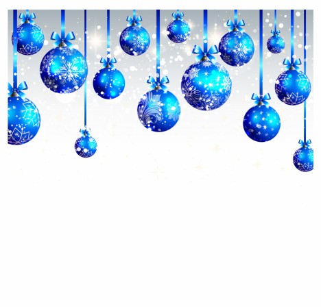 Arc background with blue christmas balls.