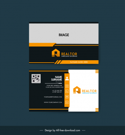 architect business card template elegant checkered contrast