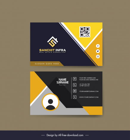 architect business card template elegant contrast layout