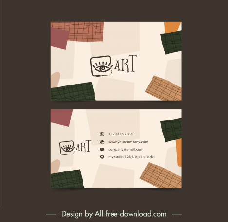 arts crafts business card templates handdrawn geometry abstraction