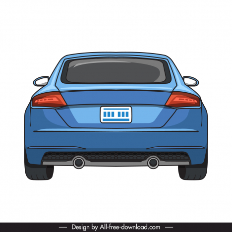 audi tt 2022 car icon modern rear view sketch