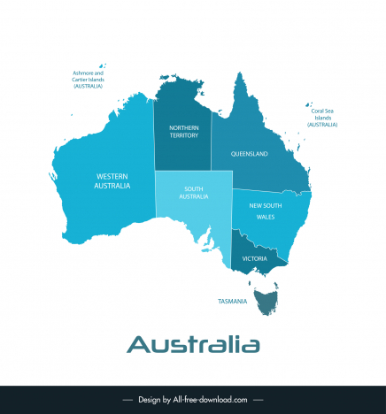 australia advertising banner template flat map sketch